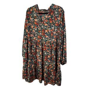 Shein Women's Dress - Green and Floral - XXL - EUC